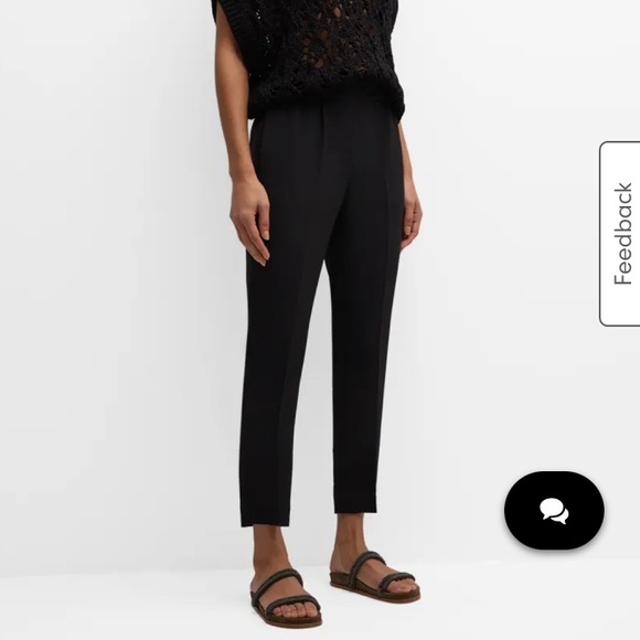 Like New Brunello Cucinelli Black Silk Pull On Trousers Pants - Picture 1 of 11